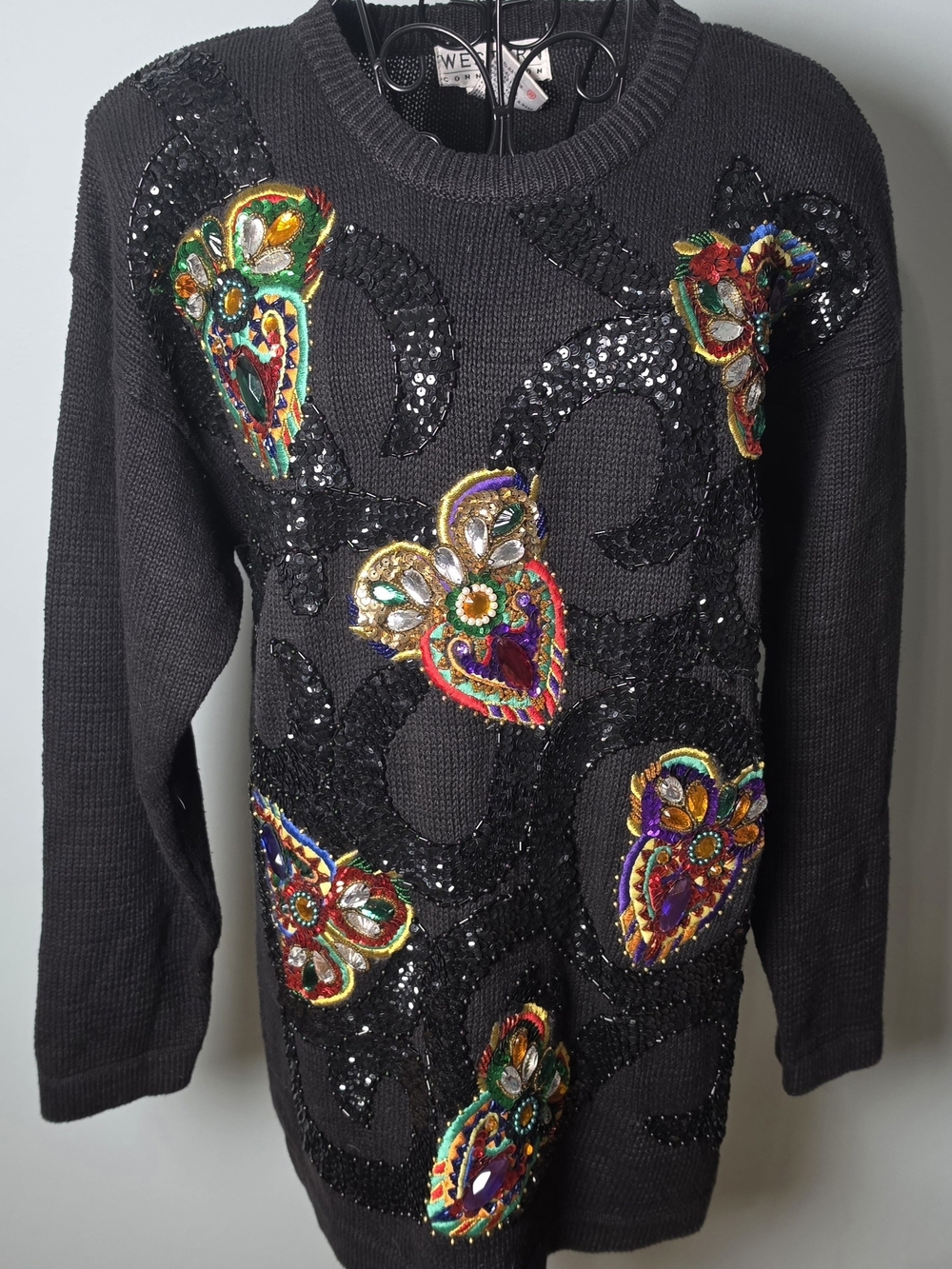 Vintage Western Connection NWT Jeweled Sequin Statement Sweater M